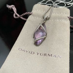 Lavender Amethyst Wrap Cable Pendant